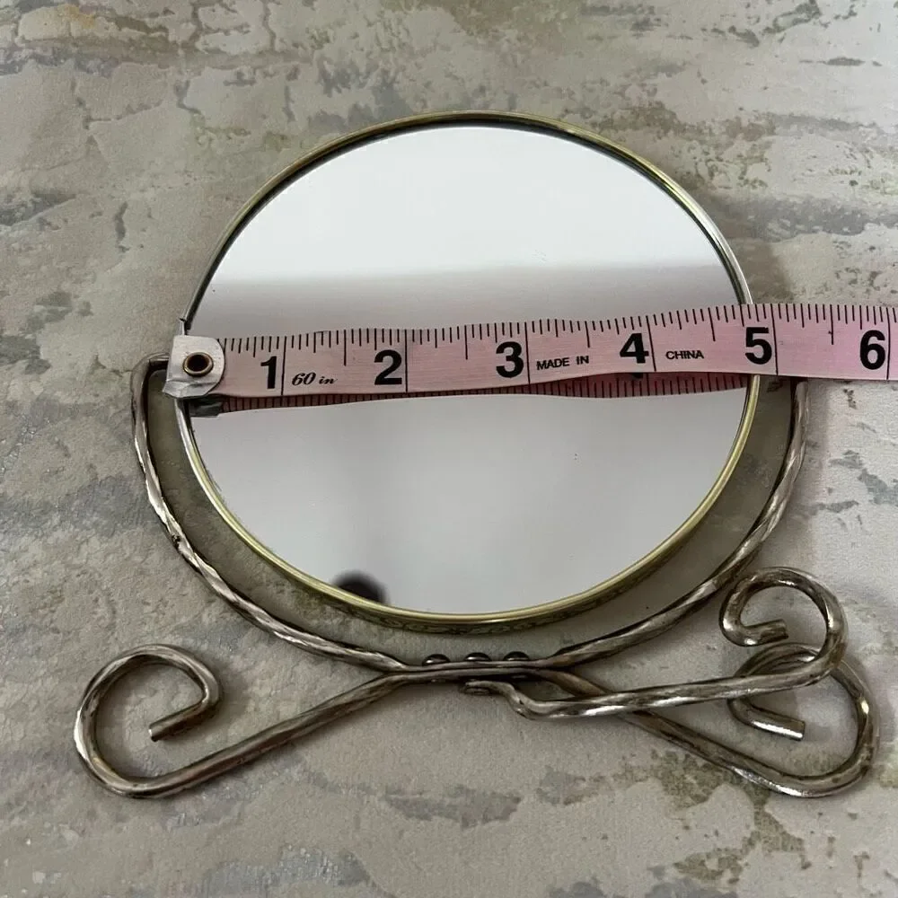 Vintage Double Sided Vanity Shaving mirror with magnifying side